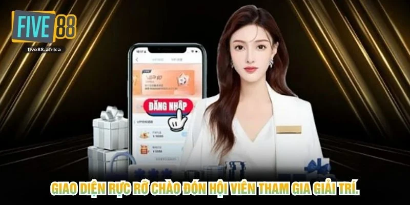 Giao diện rực rỡ chào đón hội viên tham gia giải trí.